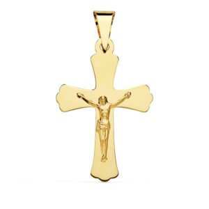 18K CRUZ ORO AMARILLO CON CRISTO 34X22 MM