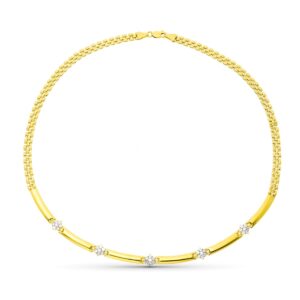 18K GARGANTILLA ORO AMARILLO PANTER CON CIRCONITA 45CM 7 MM