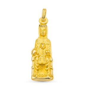 18K MEDALLA SILUETA ORO AMARILLO VIRGEN DE MONSERRAT 34X11 MM