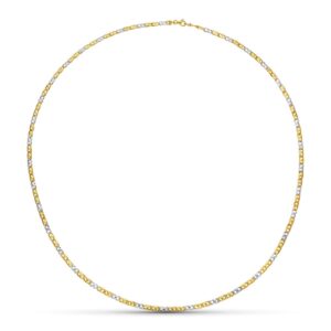 18K CADENA ORO BICOLOR MACIZA ESLABONES 45CM