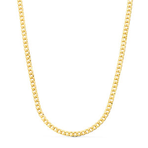 18K CADENA ORO AMARILLO BARBADA HUECA LARGO 60CM ANCHO 4.7MM