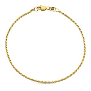 18K PULSERA ORO AMARILLO CORDON SALOMONICO ANCHO 1.5 MM 20CM