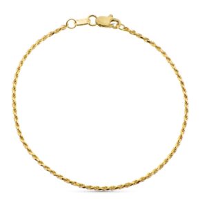 18K PULSERA ORO AMARILLO CORDON SALOMONICO ANCHO 1.5 MM 19CM