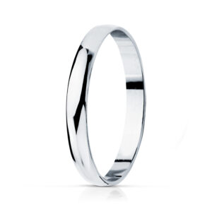 18K ALIANZA ORO BLANCO LISA BRILLO. ANCHO: 2,5 MM