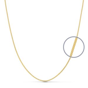 18K CADENA ORO AMARILLO MACIZA BARBADA 45CM 0.8 MM 2.20 GR