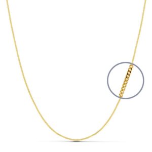 18K CADENA ORO AMARILLO MACIZA BARBADA 45CM 1 MM