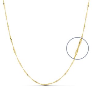 18K CADENA MACIZA ORO AMARILLO SINGAPUR 40CM 1.2 MM