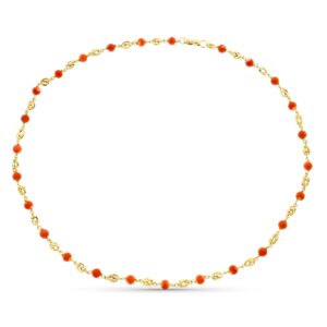 18K GARGANTILLA ORO AMARILLO JAULA CORAL FINO JAPONES 5 MM 50CM