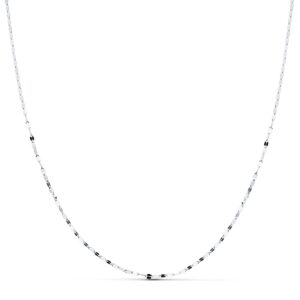 18K CADENA MACIZA ORO BLANCO DIAMANTADA 45CM 1.2 MM