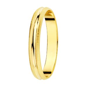 18K ALIANZA ORO AMARILLO MATE Y BRILLO 3 MM