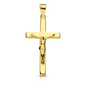18K CRUZ ORO AMARILLO CON CRISTO. 27X15 MM