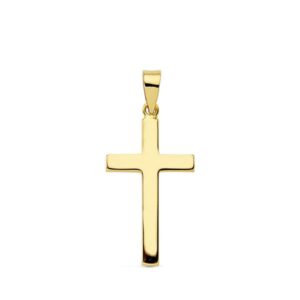 18K CRUZ ORO AMARILLO LISA PALO RECTANGULAR. 23X12 MM