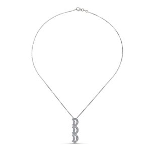 18K GARGANTILLA ORO BLANCO LUNAS CIRCONITAS