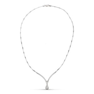 18K GARGANTILLA ORO BLANCO CIRCONITA MOTIVO GOTAS