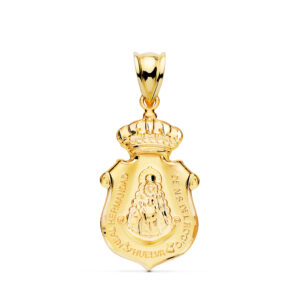 18K COLGANTE ORO AMARILLO ESCUDO V. DEL ROCIO HUELVA 27X14 MM