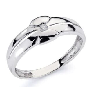 18K SOLITARIO ORO BLANCO DIAMANTE TALLA BRILLANTE 0.050 QTS.