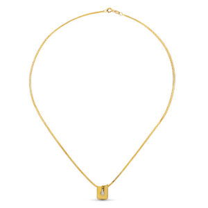 18K COLGANTE ORO AMARILLO BRILLANTES 12X8 MM 0.05 QTS. CADENA 40
