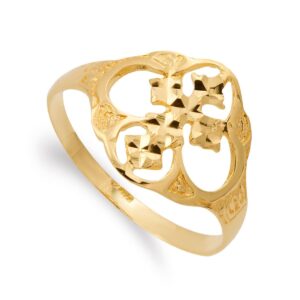 18K SORTIJA ORO AMARILLO CALADA CRUZ DE CANJAYAR. ANCHO: 13MM