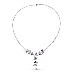 18K GARGANTILLA ORO BLANCO HILO CIRCONITA COLOR