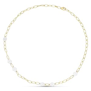 18K GARGANTILLA ORO BICOLOR FLORES