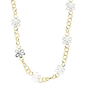 18K GARGANTILLA BICOLOR 48 CM MARGARITAS