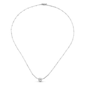 18K GARGANTILLA ORO BLANCO CHATON.