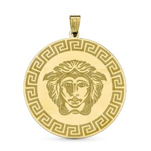 18K COLGANTE MEDUSA ORO AMARILLO GRECA 32X30 MM