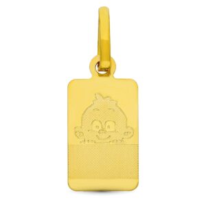 18K PLACA CHAPA ORO AMARILLO BEBE 16X8 MM