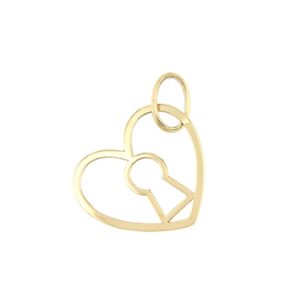 18K COLGANTE ORO AMARILLO CORAZON CERRADURA 11X13 MM