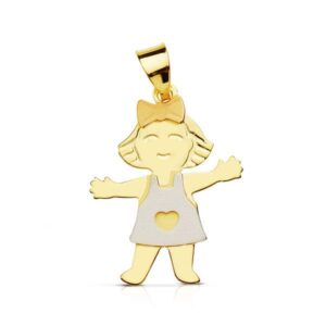 18K COLGANTE NIÑA TRICOLOR 21X16 MM