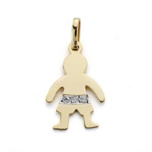 18K COLGANTE ORO AMARILLO DIAMANTES TALLA BRILLANTE 18X11 MM 0.024 QTS