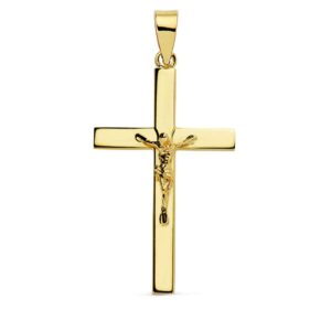 18K CRUZ ORO AMARILLO CON CRISTO 29X18X3 MM