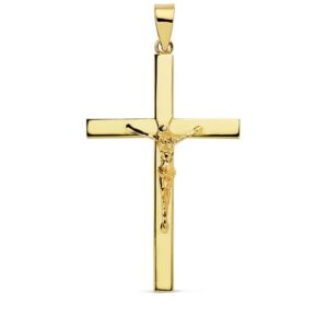 18K CRUZ ORO AMARILLO CON CRISTO 35X22X3 MM