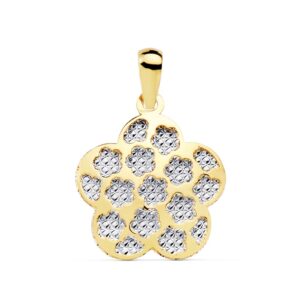 18K COLGANTE FLOR BICOLOR 17X17 MM