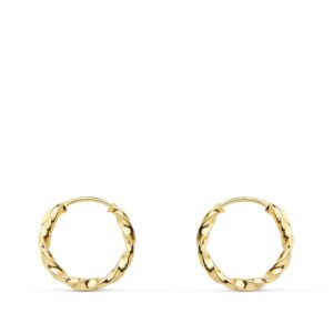 18K AROS ORO AMARILLO HUECOS GALLONEADOS. 12X1.50 MM