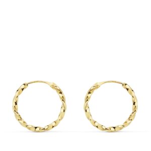18K AROS ORO AMARILLO HUECOS GALLONEADOS. 16X1.50 MM