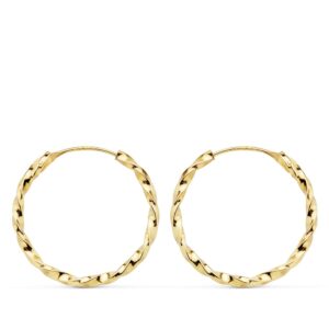 18K AROS ORO AMARILLO GALLONEADOS HUECOS 20X1.50 MM
