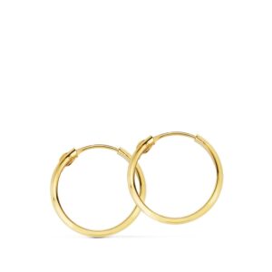 18K AROS ORO AMARILLO MEDIA CAÑA LIGEROS. 16X3 MM