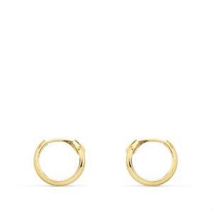 18K AROS HUECOS ORO AMARILLO MEDIA CAÑA LIGEROS. 10X2 MM