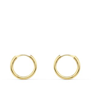 18K AROS ORO AMARILLO REDONDOS LISOS LIGEROS 12X1.50 MM