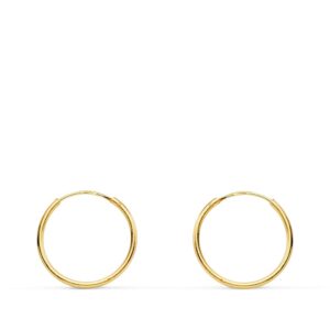 18K AROS ORO AMARILLO REDONDOS LISOS LIGEROS 12X0.8 MM