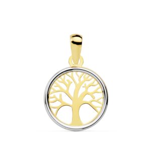 18K COLGANTE ARBOL DE LA VIDA BICOLOR 12 MM