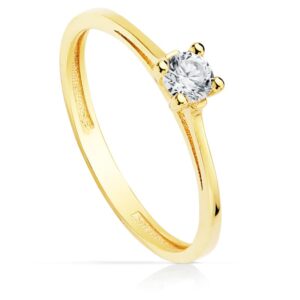 18K SOLITARIO ORO AMARILLO CIRCONITA 3.5 MM