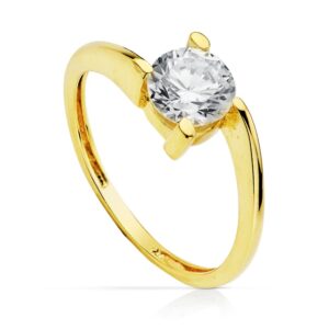 18K SOLITARIO ORO AMARILLO 7 MM