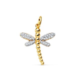 18K COLGANTE BICOLOR LIBELULA 21X17 MM