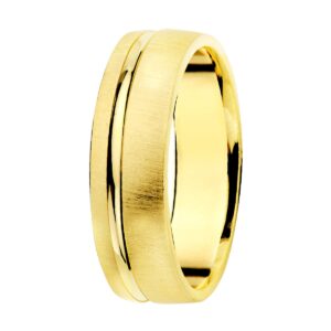18K ALIANZA ORO AMARILLO MATE Y BRILLO 5.5 MM