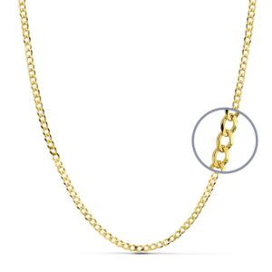 18K CADENA ORO AMARILLO BARBADA 60CM MACIZA