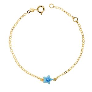 18K PULSERA ORO AMARILLO BEBE ESTRELLA ESMAL.14CM
