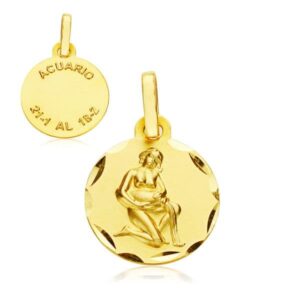 18K HOROSCOPO ORO AMARILLO 13 MM ACUARIO