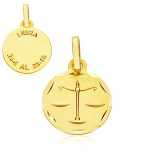 18K HOROSCOPO ORO AMARILLO LIBRA 13 MM